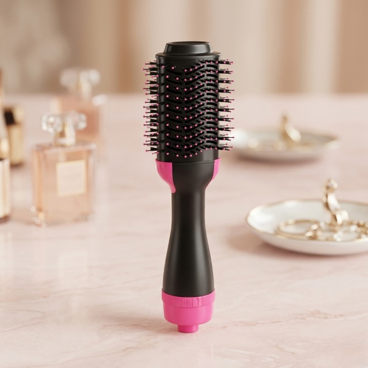 3-in-1 Hot Air Brush – Professional One-Step Hair Dryer, Straightener, and Curler