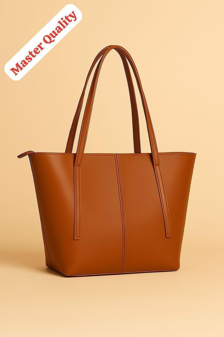 Women’s Leather Tote Bag With Zipper Pocket Master Quality Stylish And Durable Fashion Accessory | Black