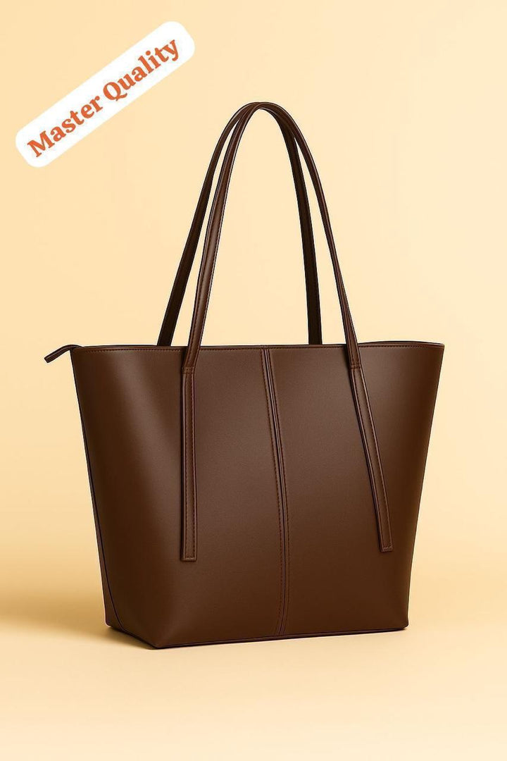 Women’s Leather Tote Bag With Zipper Pocket Master Quality Stylish And Durable Fashion Accessory | Black
