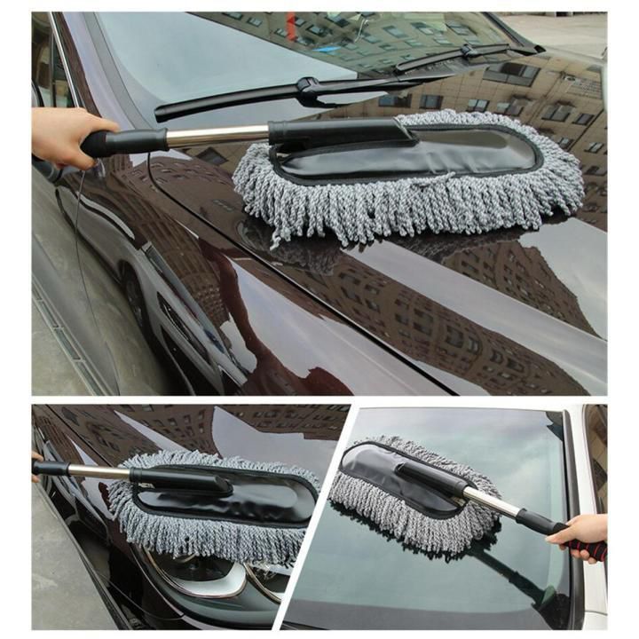 Adjustable Car Wash Cleaning Brush – Microfiber Dust & Wax Mop with Extendable Handle