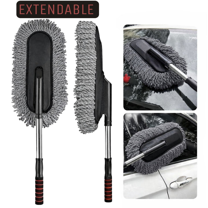 Adjustable Car Wash Cleaning Brush – Microfiber Dust & Wax Mop with Extendable Handle
