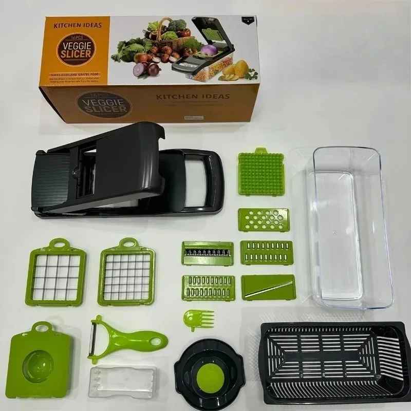 16 Multifunctional vegetable cutting artifact Kitchen household shredding potato shredding dicer wiping radish planer slicer