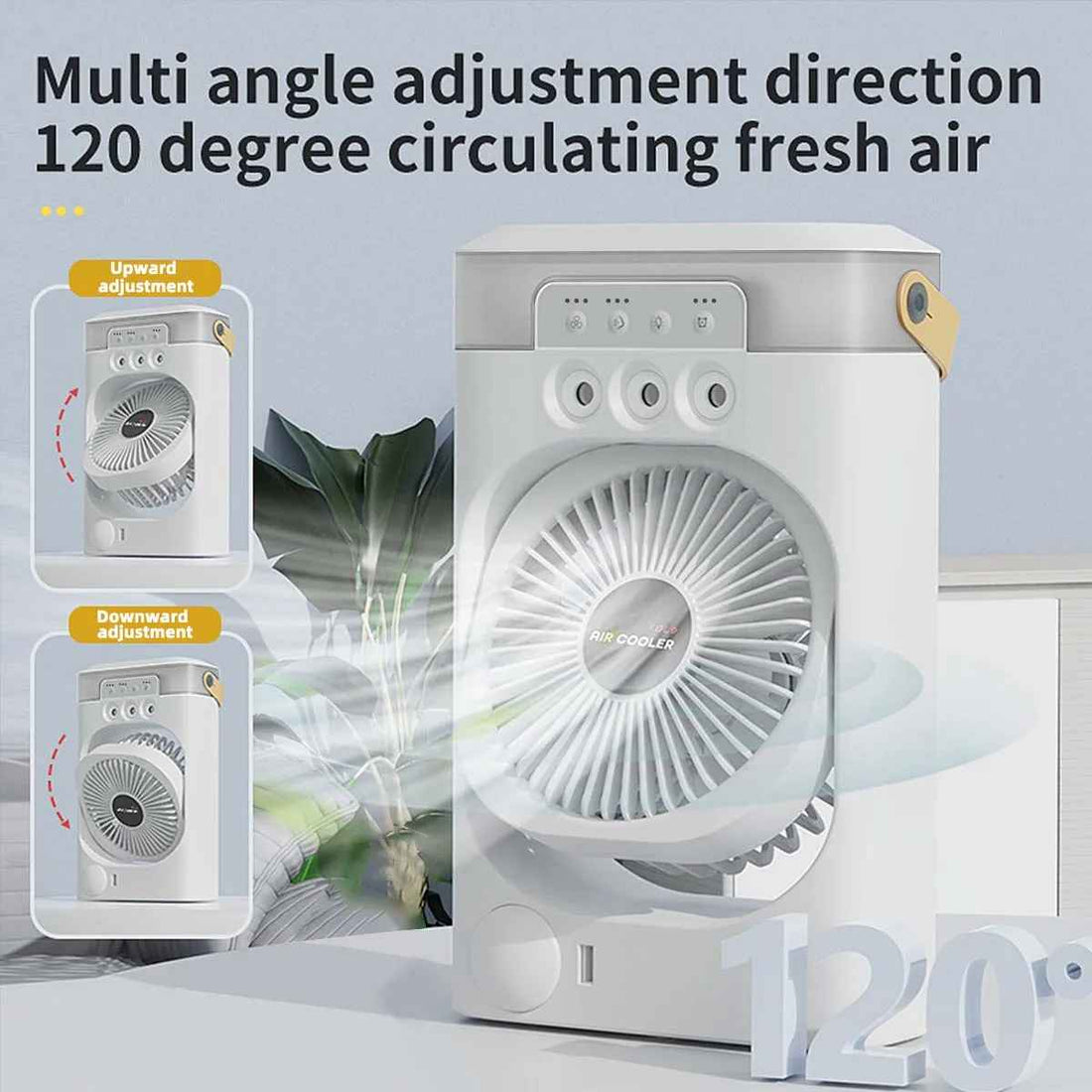 Summer Cooling Fan USB Electric Fan Portable Humidifier LED Night Light 3-in-1 Fan Air Conditioner Suitable for Home and Office