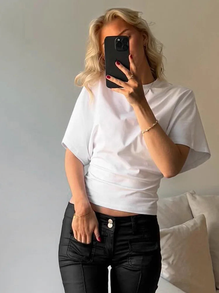 Fashion Casual Solid Gray Cropped T-shirt 2026 Woman Clothes O-neck Corset Tops Streetwear Girls Spring Summer Short Tee Shirts
