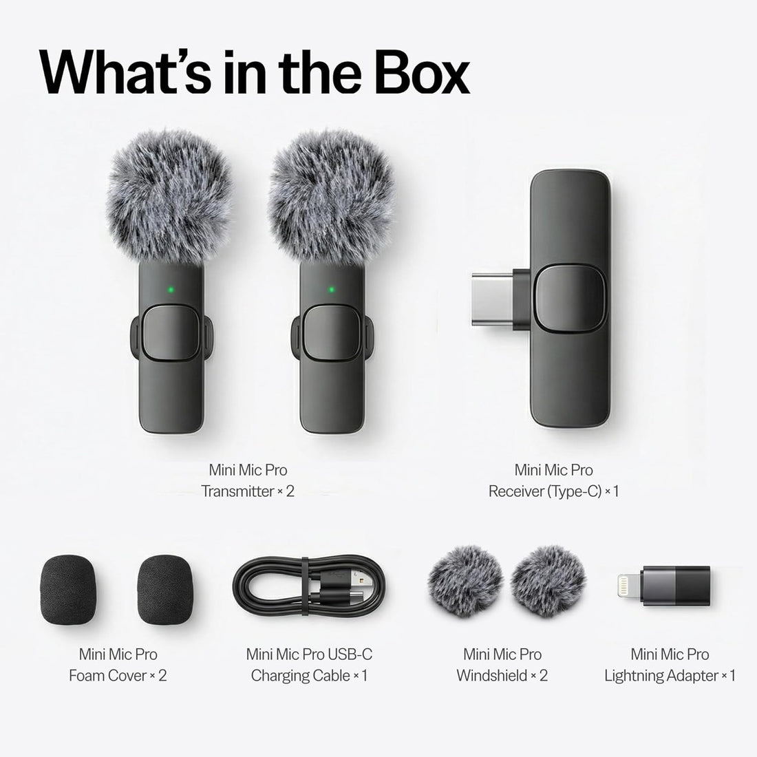 Mini Mic Pro (Latest Model – #1 Microphone for iPhone & Android, Wireless Mini Microphone, Clear Voice, Noise Cancelling, Lavalier Mic for TikTok