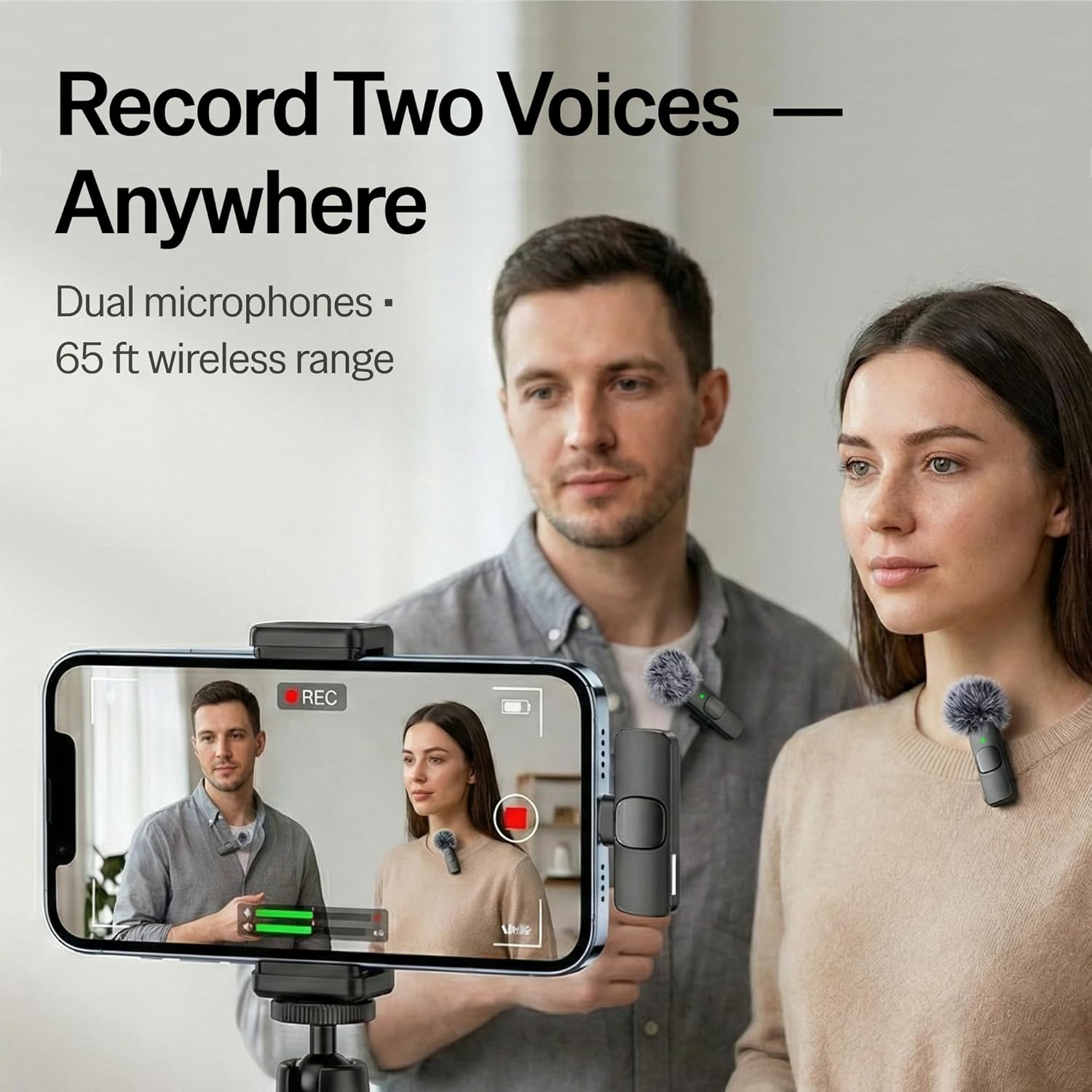 Mini Mic Pro (Latest Model – #1 Microphone for iPhone & Android, Wireless Mini Microphone, Clear Voice, Noise Cancelling, Lavalier Mic for TikTok