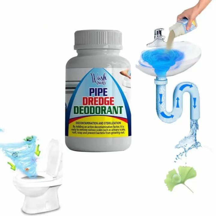 Drain Cleaning Powder, Pipe Dredge Deodorant, Powerful Sink And Drain Cleaner, Magic Fast Foaming Pipe Dredge, Kitchen Toilet Pipeline Cleaner