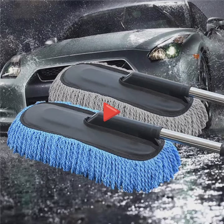 Adjustable Car Wash Cleaning Brush – Microfiber Dust & Wax Mop with Extendable Handle