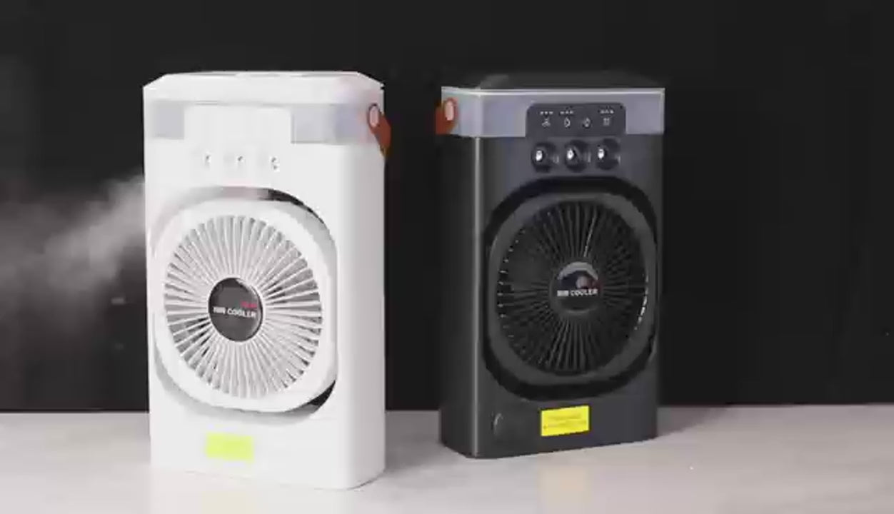 Summer Cooling Fan USB Electric Fan Portable Humidifier LED Night Light 3-in-1 Fan Air Conditioner Suitable for Home and Office