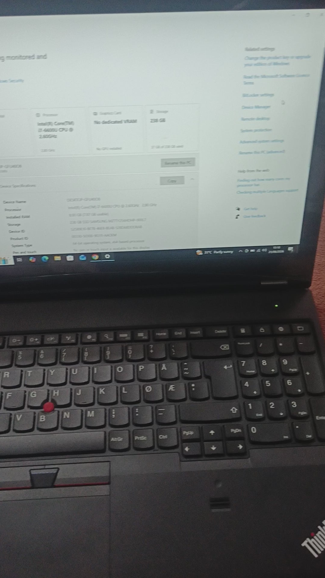 Lenovo Laptop | Core i7 6th Gen | 8GB RAM | 256GB SSD | Excellent Condition